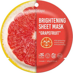 Purederm Brightening Grapefruit Sheet Μάσκα Προσώπου για Λάμψη 23gr