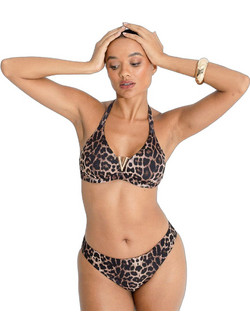 Bluepoint Cat Call Bikini Top Τριγωνάκι Animal Print Καφέ 26066084D-02