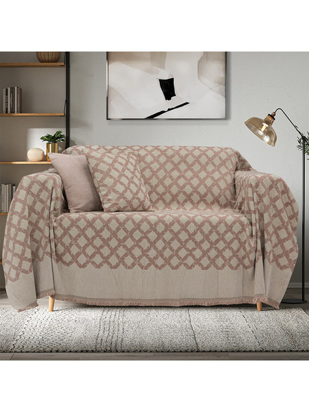 Lino Home Ριχτάρι Τριθέσιου Καναπέ 180x300 Milto Dusty Pink
