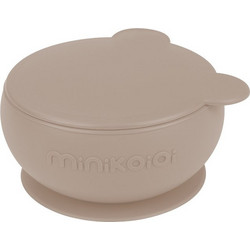 Minikoioi Μπολ Σιλικόνης με Βεντούζα Bubble Beige