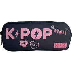 Must K-Pop Κασετίνα Βαρελάκι Μαύρη 587780