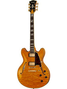 D' Angelico Excel DC Ηλεκτρική Κιθάρα Semi-Hollow με Μαγνήτες HH & Ταστιέρα Rosewood Vintage Natural Quilt