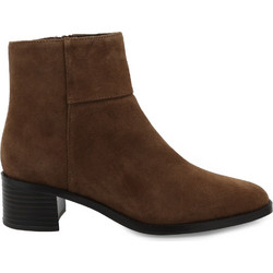 Clarks Γυναικεία Μποτάκια Αστραγάλου Suede Καφέ με Χοντρό Χαμηλό Τακούνι 26329402