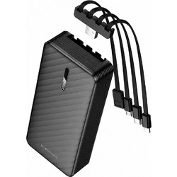 Borofone BJ84A Power Bank 10000mAh 10W με Ενσωματωμένα Καλώδια USB-C Lightning & micro USB Black