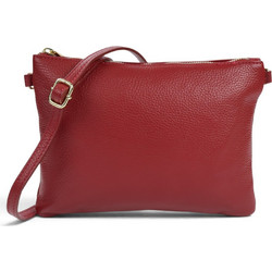 Passaggio Leather Sveva Γυναικεία Τσάντα Χιαστί Δερμάτινη Κόκκινη με Στενό Λουρί 5011-KR-08