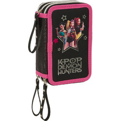 Safta K-Pop Demon Hunters Energy Κασετίνα Γεμάτη με 3 Θήκες Μαύρη 651269