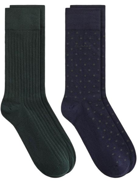Gant Ανδρικές Κάλτσες Ψηλές Κυπαρισσί Navy Μπλε 2Pack 3G9960409-433