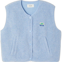 American Vintage Γυναικεία Ζακέτα Fleece Κοντή με Κουμπιά Γαλάζια HOK16BH26