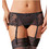 Ewana Lingerie Romance Ζαρτιέρες με Δαντέλα See Through Μαύρες 45783