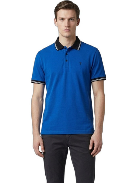 Trussardi Ανδρική Μπλούζα Polo Κοντομάνικη Μπλε 52T91-46