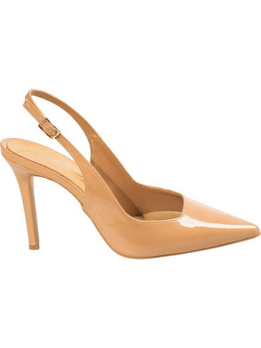 Sante Γόβες Slingback Λουστρίνι με Τακούνι Στιλέτο Μπεζ 26-211-63