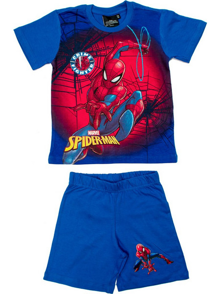 Dimcol Marvel Spider-Man Παιδική Πιτζάμα Βαμβακερή Καλοκαιρινή Royal Blue 15-242-0025