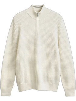 Gant Ανδρικό Πουλόβερ με Φερμουάρ Λευκό 3G8040256-113