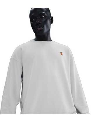 Nike Court French Terry Crewneck Top Phantom Ανδρικό Αθλητικό Φούτερ Λευκό IQ6556-030