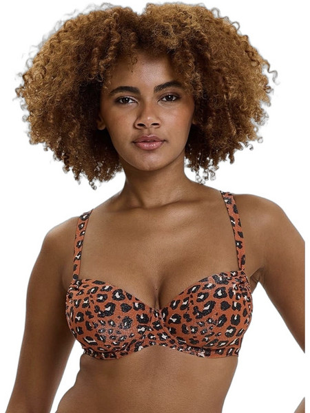 Sans Complexe Bikini Top με Ενίσχυση Animal Print Καφέ 78AAO41