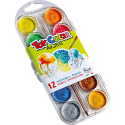 Toy Color Pearly Σετ Νερομπογιές με Πινέλο 12 Χρώματα 220.767