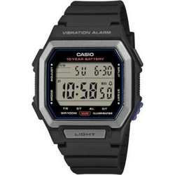 Casio Ψηφιακό Ανδρικό Ρολόι Χρονογράφος με Μαύρο Καουτσούκ Λουράκι W-738H-1AV