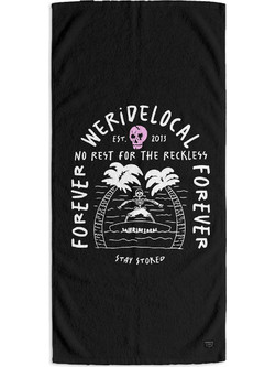We Ride Local Forever Πετσέτα Θαλάσσης Microfiber Μαύρη 80x160cm TPFSS26