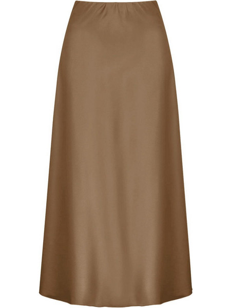 Celestino Μίντι Φούστα Σατέν Ψηλόμεση Καφέ WU7584.2812