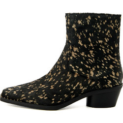 ASH F26-Hasley03 Γυναικεία Μποτάκια Cowgirl Suede Μαύρα με Χοντρό Χαμηλό Τακούνι FW26M151566-003
