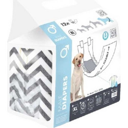 M-Pets Ζώνες Ακράτειας / Μαρκαρίσματος για Αρσενικό Σκύλο με Αυτοκόλλητα XL 15-28kg 54-66cm 12τμχ