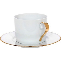 Cryspo Trio Elegance Φλιτζάνι Τσαγιού Πορσελάνης Λευκό Χρυσό 250ml 24.001.16G