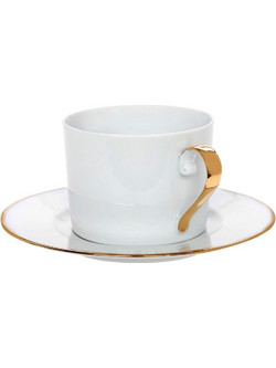 Cryspo Trio Elegance Φλιτζάνι Τσαγιού Πορσελάνης Λευκό Χρυσό 250ml 24.001.16G