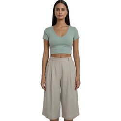 Helmi Γυναικείο Καλοκαιρινό Crop Top Ριπ Πράσινο Mint 57-03-009