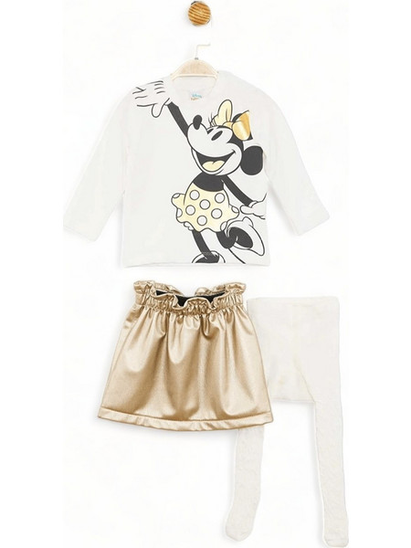 Cimpa Disney Minnie Mouse Βρεφικό Σετ για Κορίτσι Χειμωνιάτικο Μπεζ Χρυσό ΜΝ21213