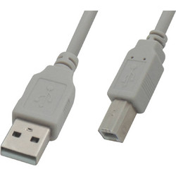 04.001.0450 Καλώδιο USB-A Male 2.0 to USB-B Male 1.8m Beige 5τμχ