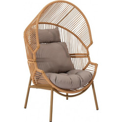 Avant Garde Willow Πολυθρόνα Κήπου Bamboo Καφέ Γκρι AV-45229