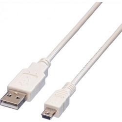 Value 11.99.8718 Καλώδιο USB-A Male 2.0 to USB-A Mini Male 1.8m White