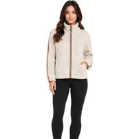 BodyTalk Γυναικεία Ζακέτα Fleece Μακριά με Φερμουάρ Εκρού 1262-907522-00200