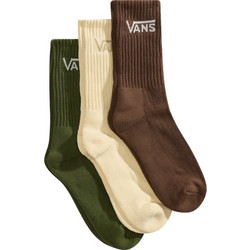 Vans Βαμβακερές Γυναικείες Κάλτσες Μπεζ Χακί Σοκολατί 3Pack VN000QBGRK