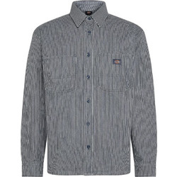 Dickies Ανδρικό Πουκάμισο Βαμβακερό Ριγέ Μακρυμάνικο Κανονική Γραμμή Ανθρακί DK0A8DUBRI2