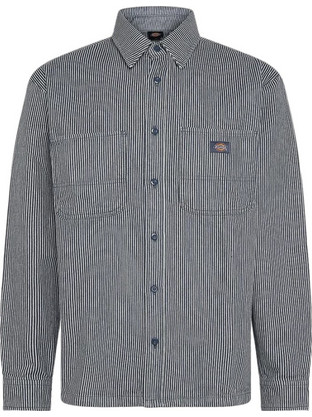 Dickies Ανδρικό Πουκάμισο Βαμβακερό Ριγέ Μακρυμάνικο Κανονική Γραμμή Ανθρακί DK0A8DUBRI2