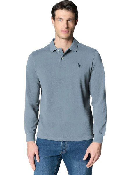 U.S. Polo Assn. Ανδρική Μπλούζα Polo Μακρυμάνικη Πετρόλ US44177002-138