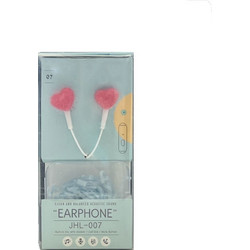 Summer Enjoy JHL-007 Fluffy Hea RE.06330 Handsfree In-Ear 3.5mm White Fuchsia