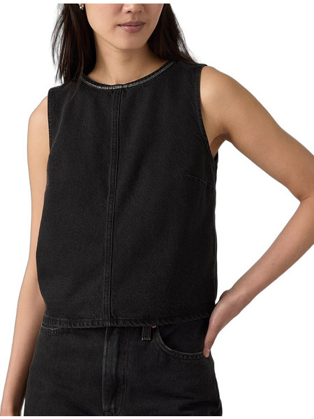 Levi's Γυναικείο Καλοκαιρινό Top Τζιν Μαύρο 008DY-0000
