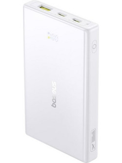 Baseus PicoGo Power Bank 10000mAh 20W με Θύρα USB-A & 2 Θύρες USB-C Quick Charge 3.0 & Power Delivery White