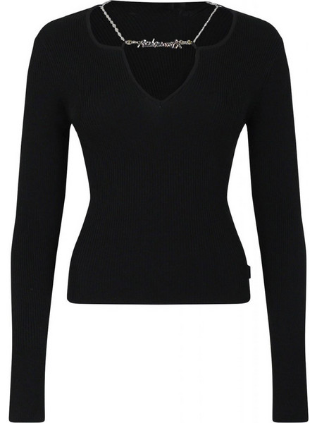 Richmond Γυναικείο Χειμερινό Crop Top Ριπ Μαύρο UWA26016MA