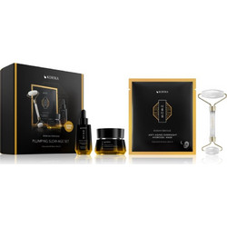 Korika Korean Heritage Hydrolyzed Collagen Premium Rejuvenating Serum 30ml + Collagen & Snail Mucin Plumping Jelly Cream 50ml + Collagen & Snail Mucin Mask 34gr + Tools Face Roller Green Jade Stone