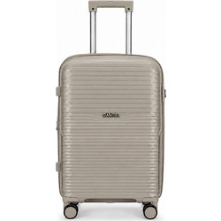 Amber AM1020 Βαλίτσα Μεσαία 65x41x25cm με 4 Ρόδες Μπεζ