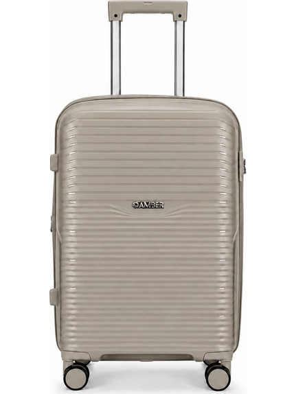 Amber AM1020 Βαλίτσα Μεσαία 65x41x25cm με 4 Ρόδες Μπεζ