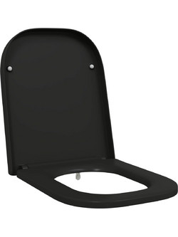 vidaXL Καπάκι Λεκάνης D-Shape Πλαστικό Μαύρο 47.5x35cm 42002360