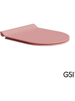 GSI Καπάκι Λεκάνης Οβάλ από Βακελίτη Slim Soft Close Ροζ 46x36cm 500-MS86SC-821