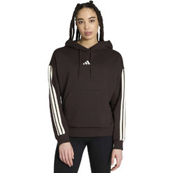 Adidas Essentials 3-Stripes Γυναικείο Αθλητικό Φούτερ με Κουκούλα Σοκολατί KX0792