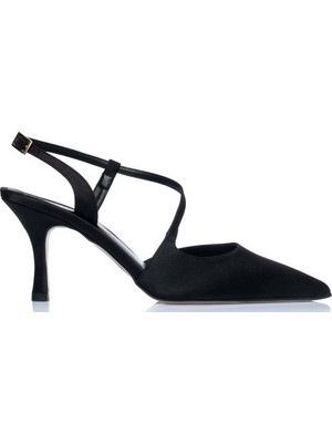 Sante Γόβες Slingback με Λεπτό Ψηλό Τακούνι Μαύρες 26-668-01