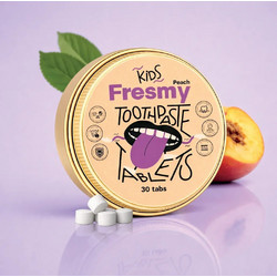 Fresmy Peach Tablets Παιδική Οδοντόκρεμα Χωρίς Φθόριο 30τμχ