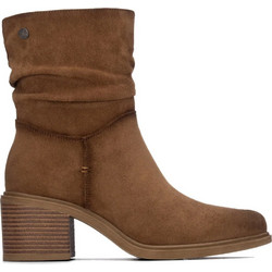 Refresh Γυναικεία Μποτάκια Chelsea Suede Καφέ με Χοντρό Χαμηλό Τακούνι 176299